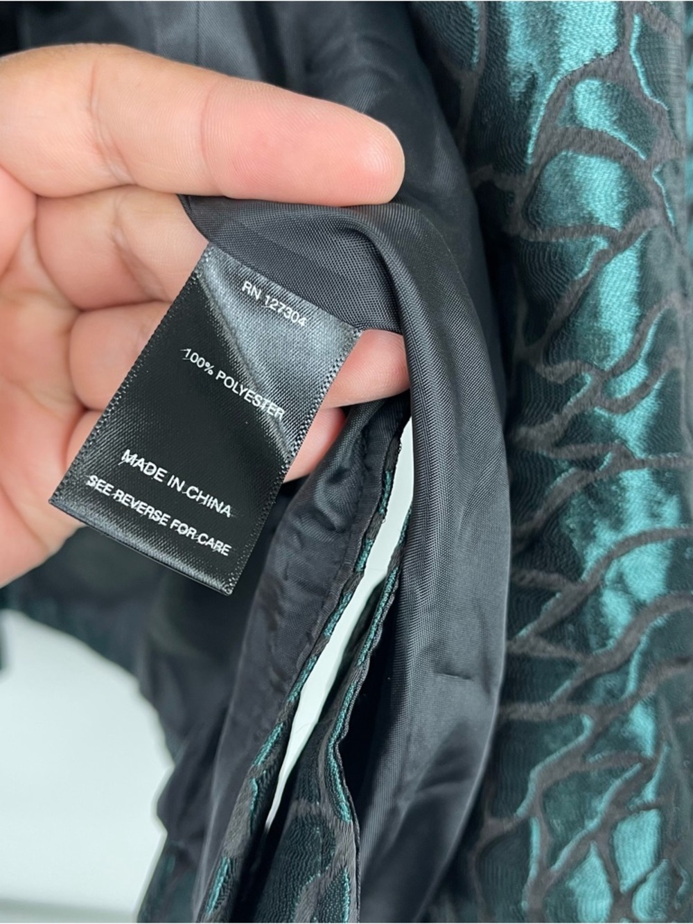 Ali Miles Jacket NWT Size M Textured Green Floral Print Open Front Artsy Chic - Picture 7 of 10